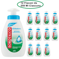 Borotalco sapone con antibatterico igienizzante al muschio bianco 12 flaconi da 250 ml ciascuno