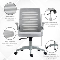 Sedia da Ufficio Ergonomica con Altezza Regolabile e Braccioli Sollevabili   Grigio