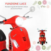 Moto Elettrica per Bambini Piaggio Vespa GTS 6V Rosso