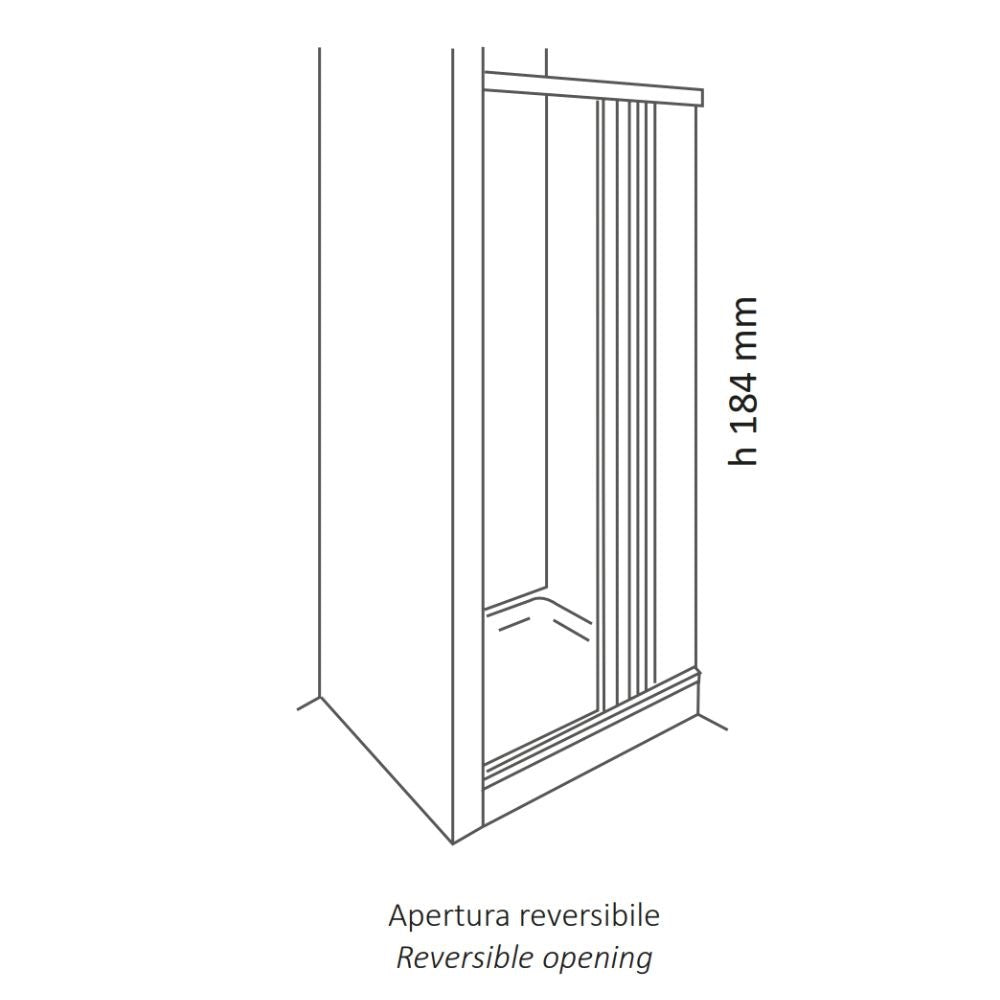 Negrari porta doccia a soffietto in pvc con guide estensibili ed aperture reversibili *** misure 92-116 cm, confezione 1