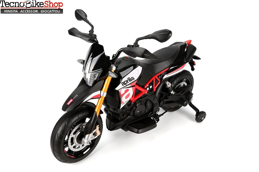 Moto Elettrica per Bambini Aprilia Racing Dorsoduro 12V Ruote in EVA-Rosso