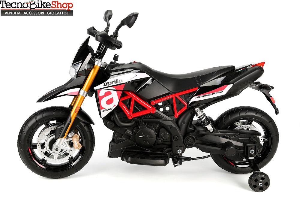 Moto Elettrica per Bambini Aprilia Racing Dorsoduro 12V Ruote in EVA-Rosso