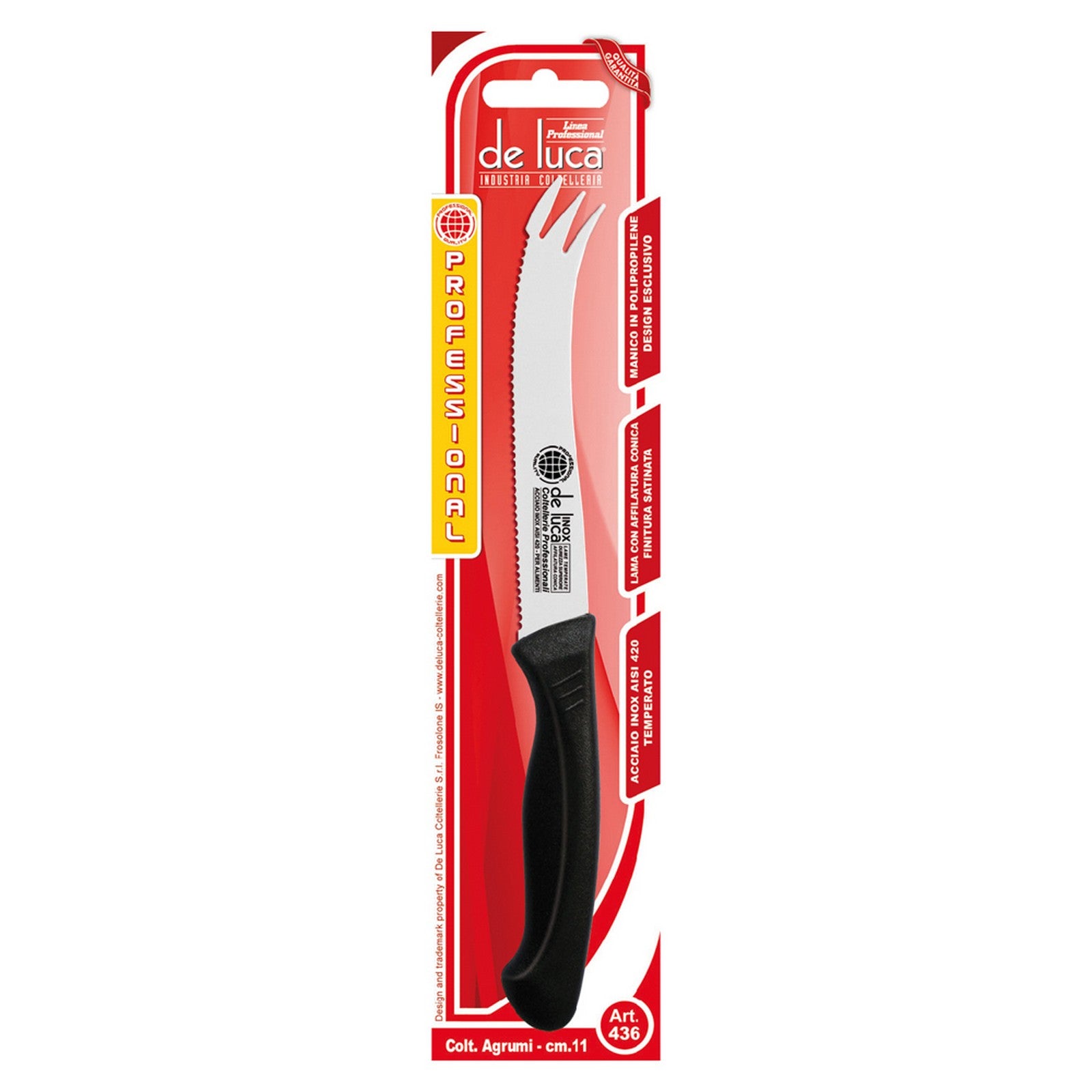 coltello per agrumi seghettato lama mm 110 cod:ferx.7904210nlm