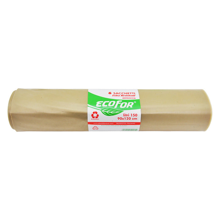 cf sacchi polietilene nettezza urbana 'extra strong' cm 90 x 120 cf.6 pz - lt.150 ambra 8035488nlm