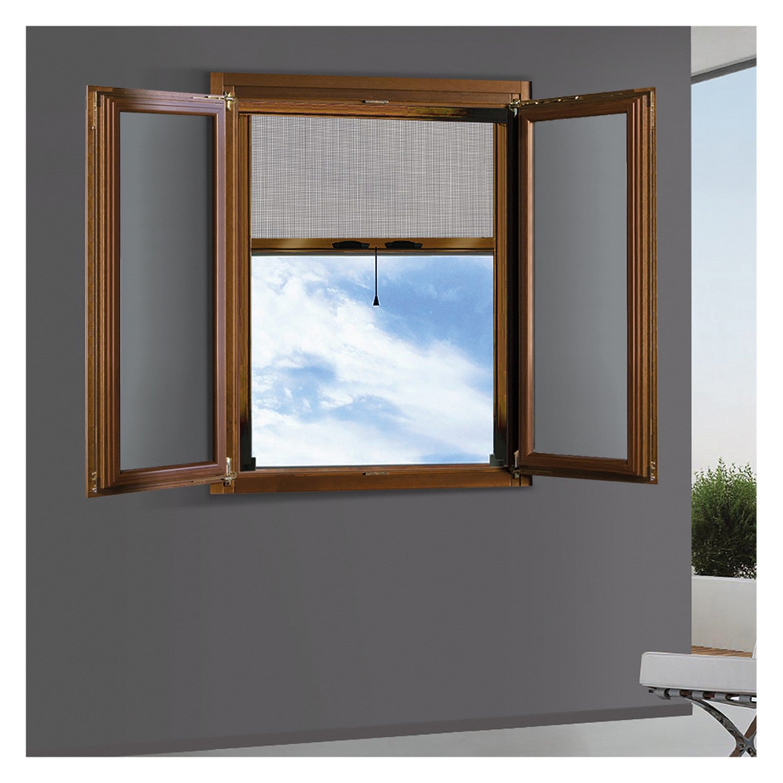 zanzariera a rullo verticale per finestra cm 80 x 170 - bronzo cod:ferx.3143553nlm