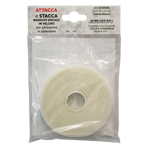 nastro in velcro per zanzariere mm 10 x 6,6 mt - colore bianco 3143506nlm