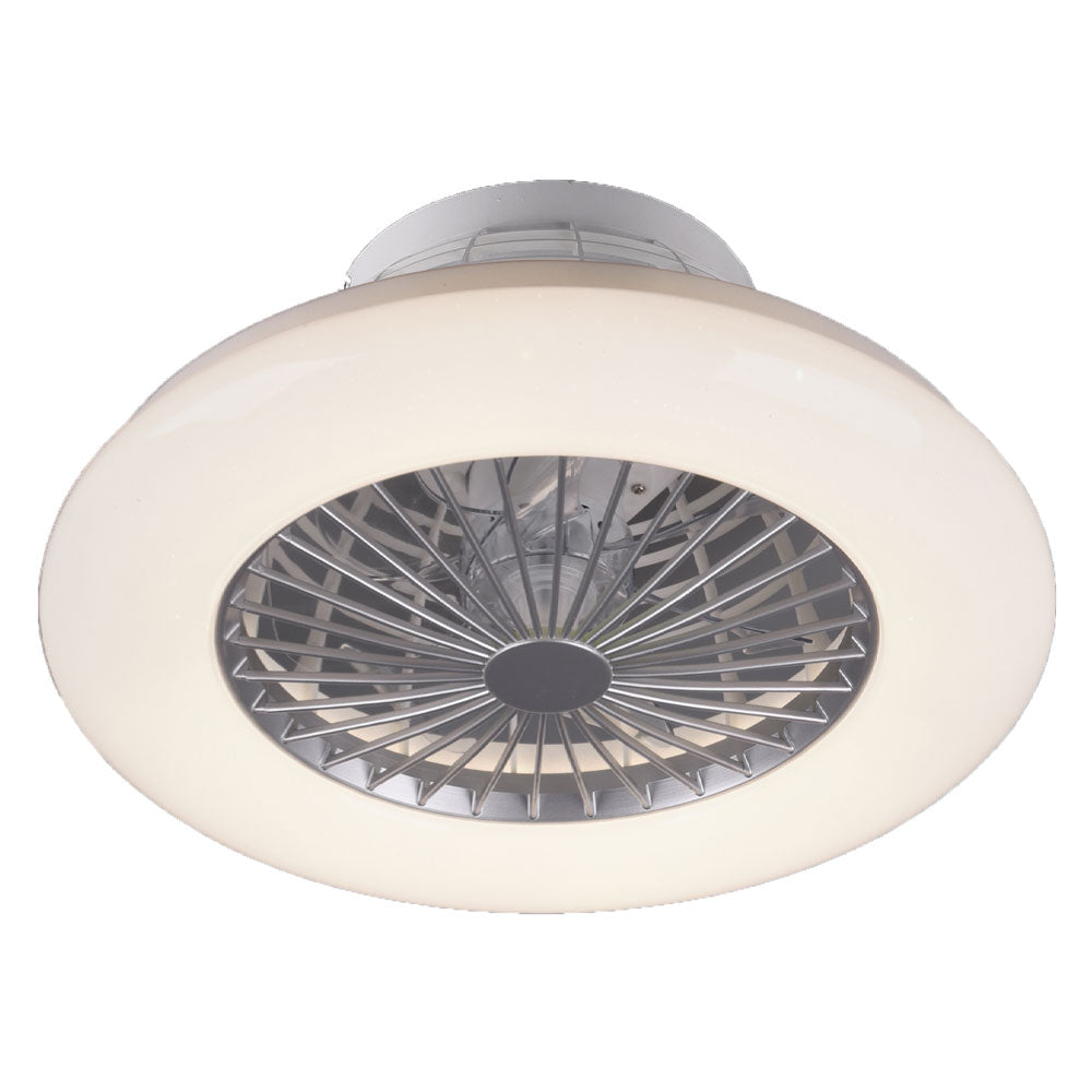 ventilatore a soffitto / plafoniera 'stralsund' diametro cm. 50 x h.16 - potenza luce 26,8 w cod:ferx.7013280nlm