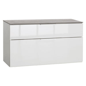 panca doppio cassetto linea 'galaverna' cm. 35 x 90 x h.50 - cemento/bianco 7950290nlm