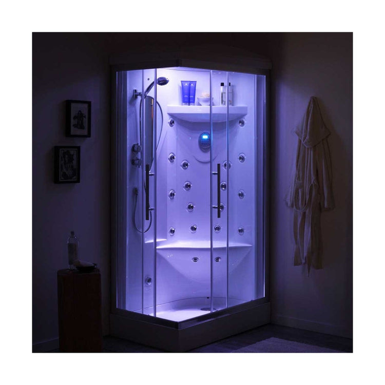 Cabina doccia multifunzione idromassaggio e bagno turco 110x70 galassia plus destra