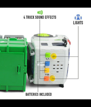 Camion Raccolta Rifiuti Con Luci E Suoni Cassone Ribaltabile Funzioni Reali         