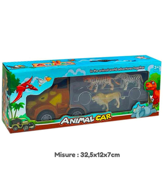 Camion Veicolo Con Animali Giocattolo Di Avventura Per Bambini 3+ 32,5x12x7 Cm         