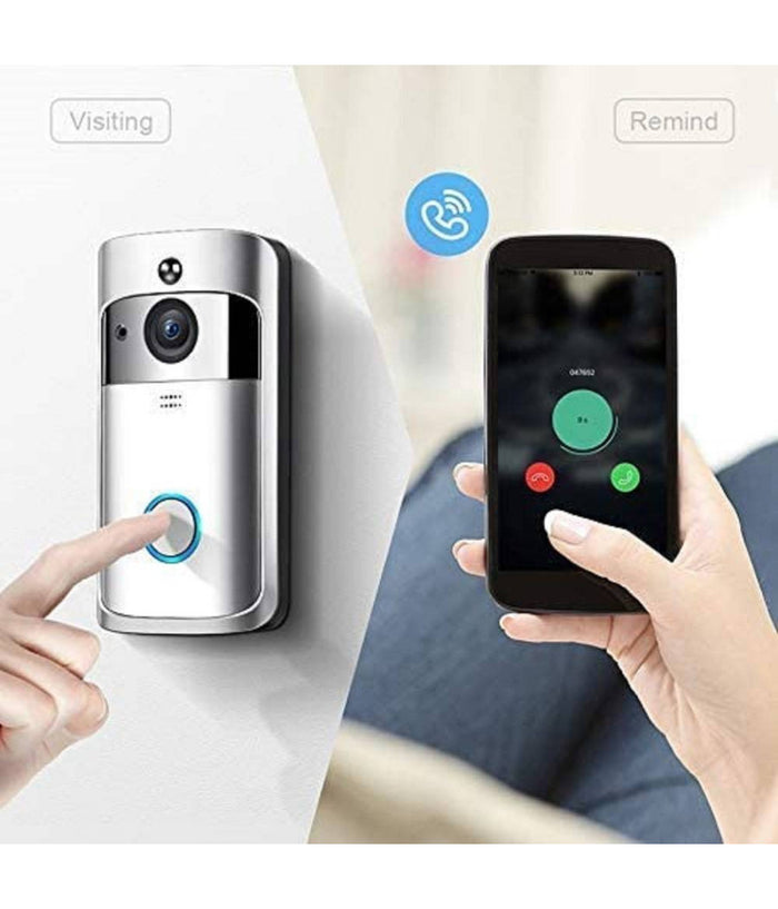 Campanello Videocitofono Wifi Sicurezza Casa Allarme Porta Con Sensore Movimento         