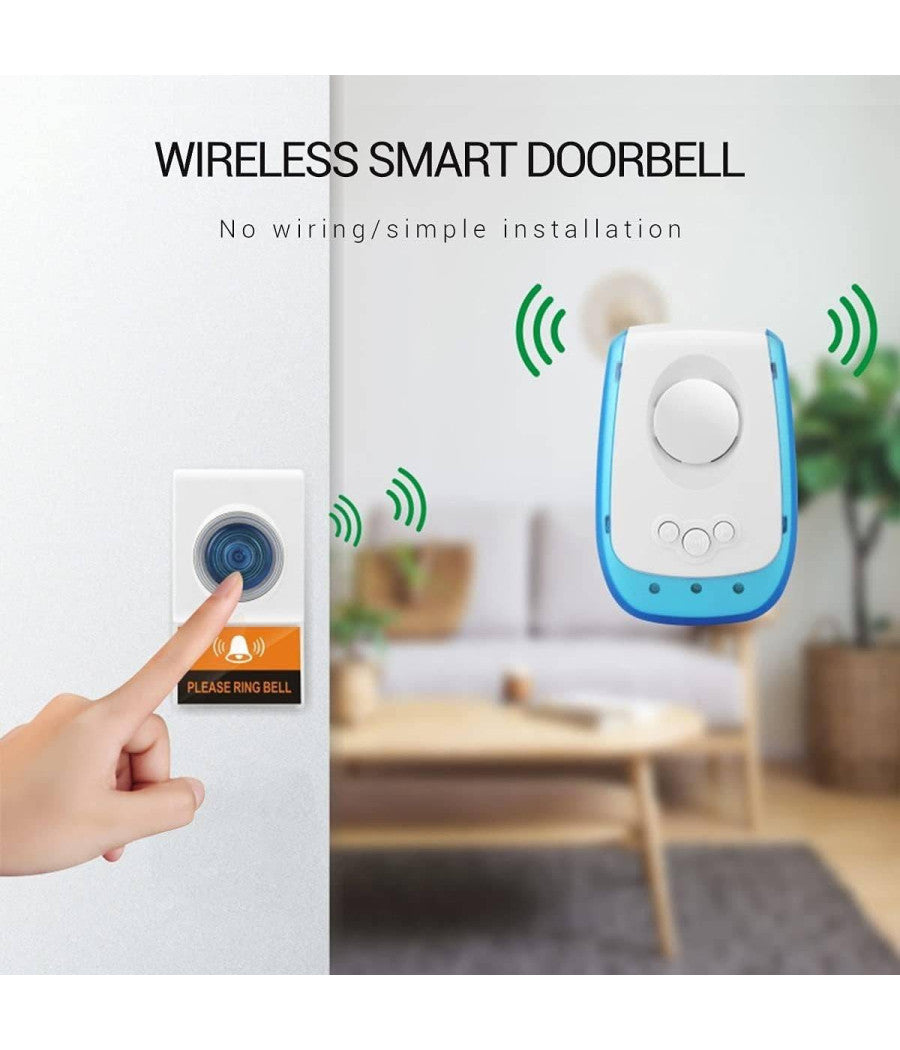 Campanello Wireless Senza Fili 38 Suonerie Regolabili Distanza Operativa 150mt         