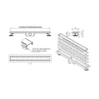 Canaletta doccia inox con griglia decorata e piedini greek, dimensioni 70