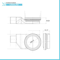 Canalina doccia a pavimento 65 cm con cover piastrellabile in acciaio inox e scarico incluso