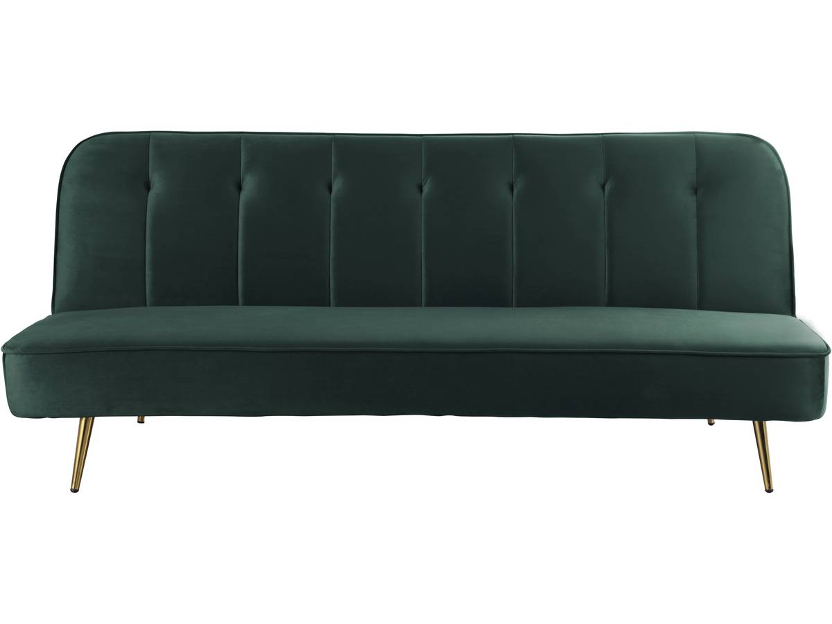 Divano Clic Clac 3 posti in velluto "James" - 180x83x75 cm colore Verde scuro