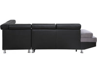 Divano ad angolo convertibile Sophia luxe 265x190,5x80/91 cm Nero / Grigio 5 posti Angolo destro