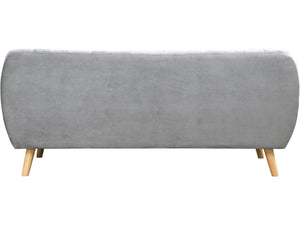 Divano 3 posti fisso 194,5x84x82 cm Jarvis in velluto scandinavo colore grigio