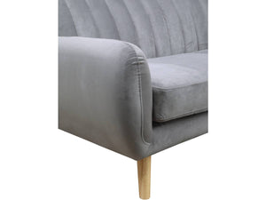 Divano 3 posti fisso 194,5x84x82 cm Jarvis in velluto scandinavo colore grigio