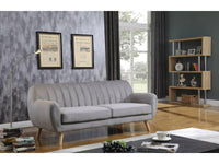 Divano 3 posti fisso 194,5x84x82 cm Jarvis in velluto scandinavo colore grigio