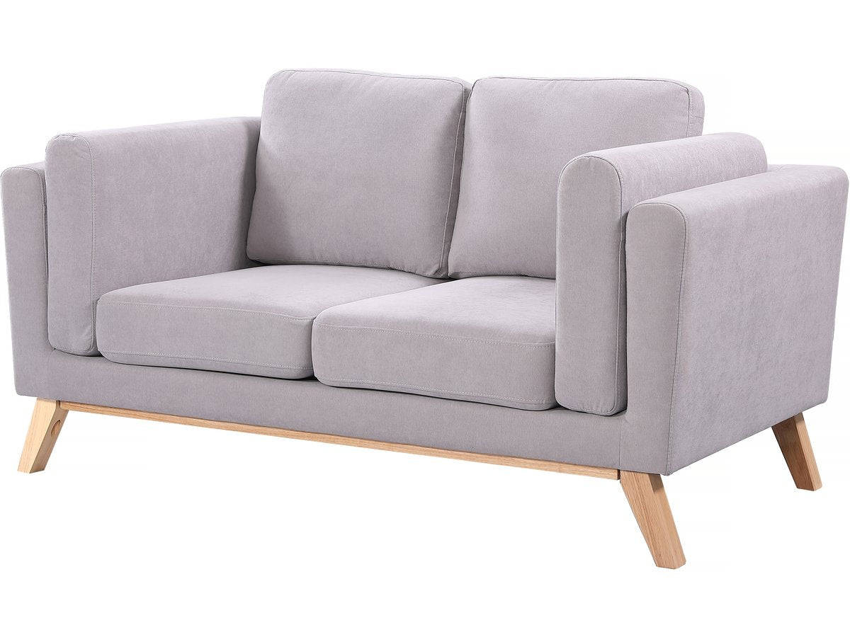 Divano 2 posti fisso Elizabeth 165x87x84 cm colore Grigio chiaro