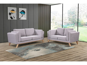 Divano 2 posti fisso Elizabeth 165x87x84 cm colore Grigio chiaro