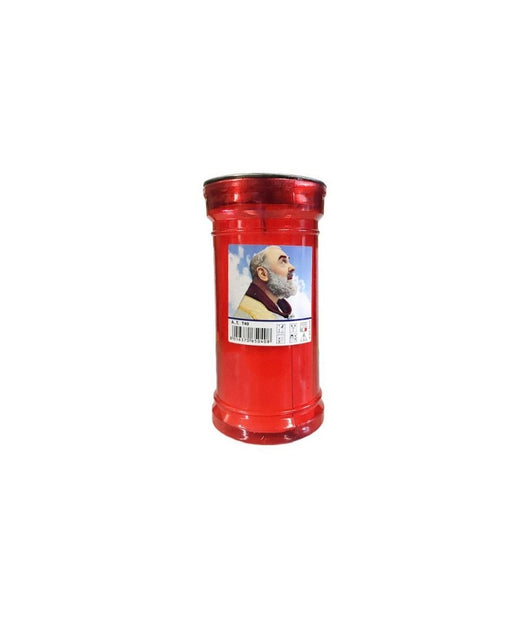 Candela Di Cera 19 Cm T80 Padre Pio Luce Votiva Cero Lumino Votivo Antivento         