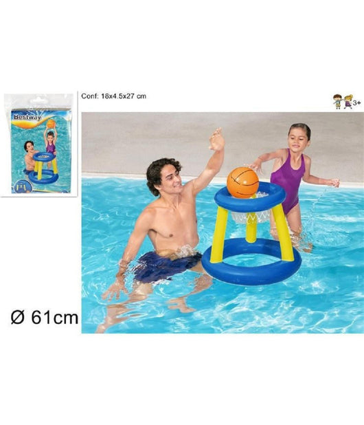 Canestro Da Basket Gioco Gonfiabile Per Bambini Splash 'n' Hoop 61cm Palla 52418         