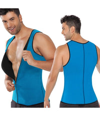 Canotta Snellente Uomo Con Zip Shapers Dimagrante Riduci Peso Neotex Azzurra     Xxl    