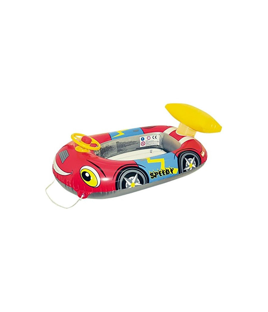 Canotto Gonfiabile Auto Gioco Per Bambini Con Volante 100x62x25 Cm Mare Piscina         