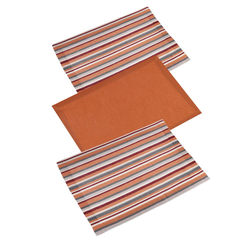 Canovaccio set 3 pezzi Stripe bordeaux tinto in filo cm50x70