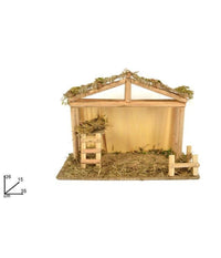 Capanna Con Scaletta Tetto Juta 35x26x15 Cm Presepe Addobbo Decorazione Natale         