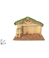 Capanna Con Soppalco Scaletta Con Truciolo 35x26x15cm Presepe Decorazione Natale         