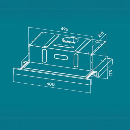 Cappa sottopensile NEWSLIM60 nero con frontalino estraibile inox Samet