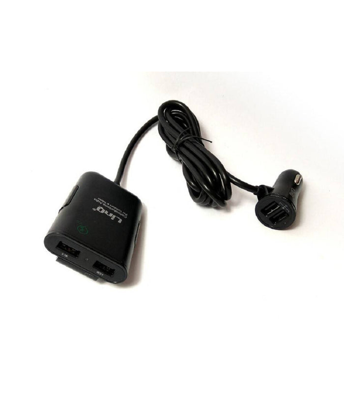 Caricabatteria Auto 4 Porte Usb Cavo Estensibile 36w Ricarica Veloce 8.4a C-9v44         