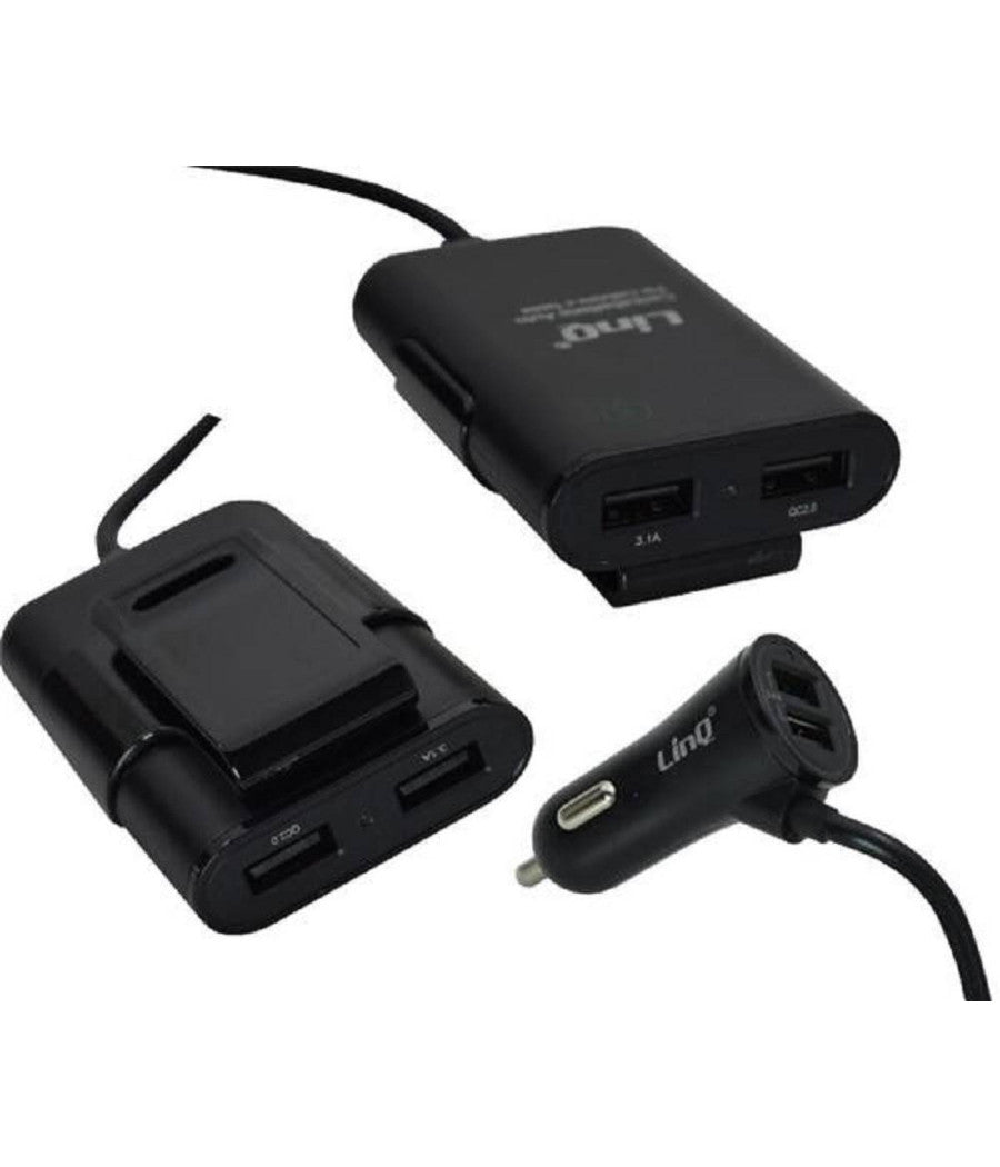 Caricabatteria Auto 4 Porte Usb Cavo Estensibile 36w Ricarica Veloce 8.4a C-9v44         