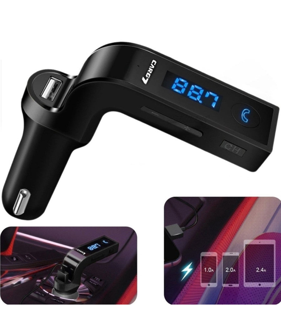 Caricabatterie Carg7 Auto Trasmettitore Bluetooth Usb Tf Card Android Ios Tablet         