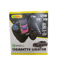 Caricabatterie Per Auto 120w 12/24v Ricarica Rapida Accendisigari 2xusb Q-t179         