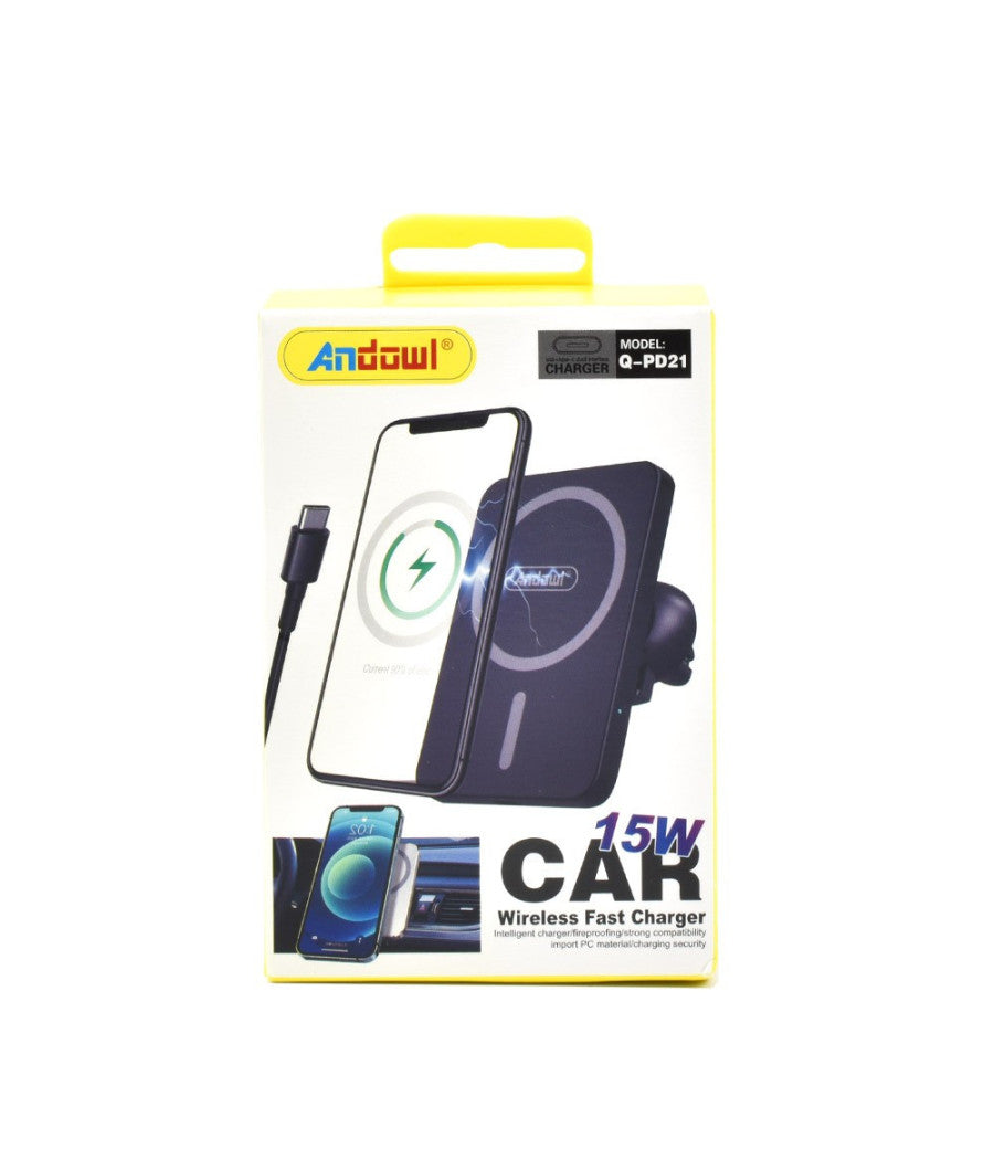 Caricabatterie Wireless Per Auto Magnetico 15w Ricarica Rapida Cellulare Q-pd21         