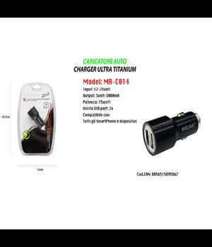 Caricatore Auto Portatile Per Smartphone Dispositivi 15w 12-24v Maxtech Ma-c014         