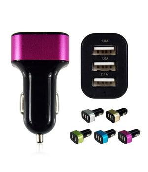 Caricatore Da Auto Accendisigari Con 3 Usb Car Charger 4.1 A Per Smartphone         