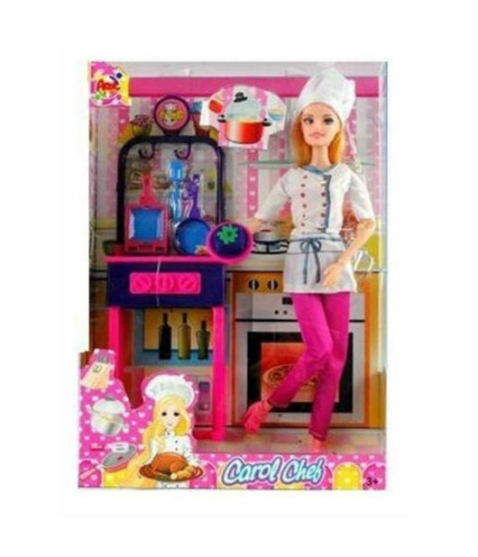 Carol Chef Bambola Cuoca Con Accessori Cucina Giocattolo Gioco Bambina         