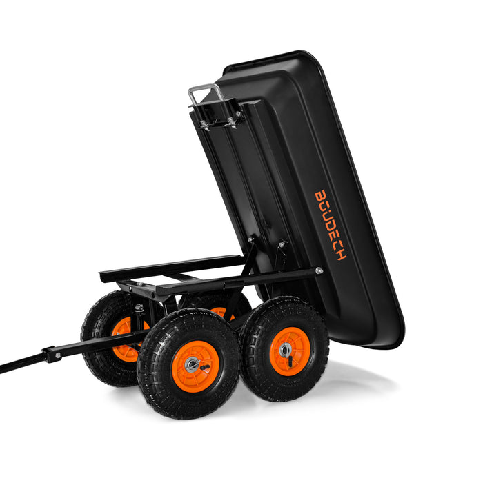 Carrello rimorchio spinta porta attrezzi da giardino ribaltabile max 250kg