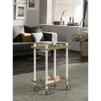 Carrello ausiliario LEKY, struttura bianca, 2 ripiani, colore beige