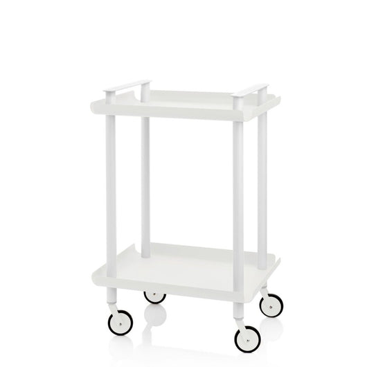 Carrello ausiliario LEKY, struttura bianca, 2 ripiani