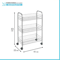 Carrello con ruote e 3 ripiani in acciaio con Polytherm rame Lugano