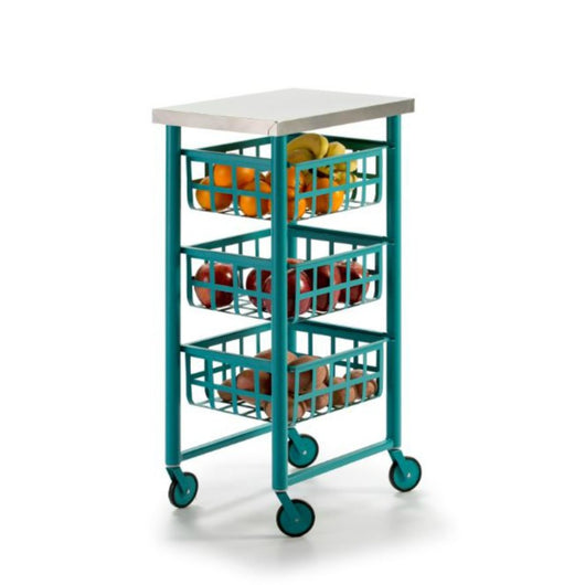 Carrello da cucina, Carrello salvaspazio FIFTY-FIFTY, struttura verde