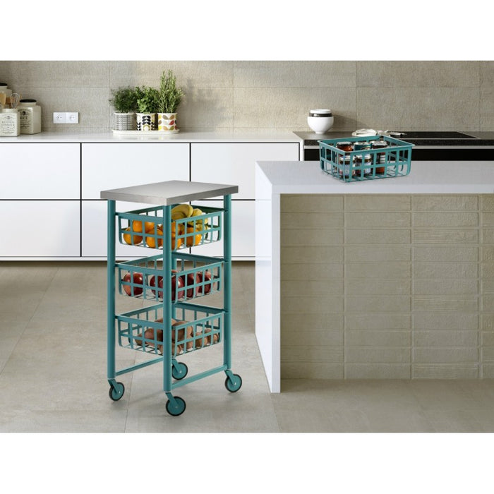 Carrello da cucina, Carrello salvaspazio FIFTY-FIFTY, struttura verde