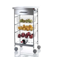 Carrello da cucina con ripiano superiore in acciaio inox, AFINITY