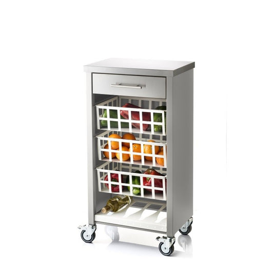 Carrello da cucina MOHER, colore grigio chiaro